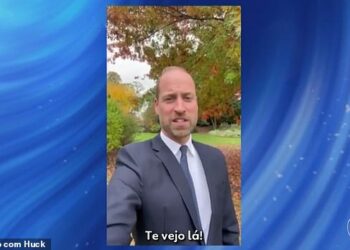 Prince William delighted audiences as he made a surprise appearance on a Brazilian TV show this week (pictured)