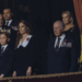 Prince George stands with The King and the Princess of Wales