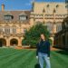Princess Ingrid Alexandra of Norway walks across the lawn of her university in Sydney, Australia