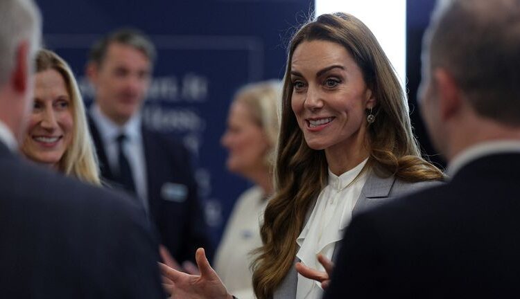 Princess of Wales talks with business leaders and attendees at the Future Workforce Summit. Pic: Reuters