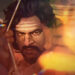 Prabhas as the voice of Mahendra Baahubali holding a fiery bow and arrow in Baahubali: The Eternal War - Part 1