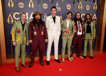 The Red Clay Strays pose on the red carpet before the 58th Annual Country Music Association Awards in Nashville, Tenn., Wednesday, Nov. 20, 2024.