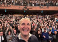"Somebody Feed Phil" host Phil Rosenthal doing a selfie at one of his shows on his Fall 2025 tour.