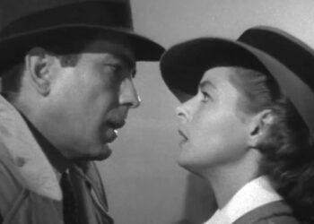 Rick and Ilsa giving their tearful goodbyes in Casablanca