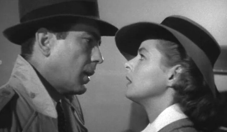 Rick and Ilsa giving their tearful goodbyes in Casablanca