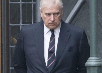 Prince Andrew at Prince Philip's Memorial Service