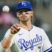 Sep 3, 2025; Kansas City, Missouri, USA; Kansas City Royals shortstop Bobby Witt Jr. (7) catches the ball during the ninth inning against the Los Angeles Angels at Kauffman Stadium. Mandatory Credit: Jay Biggerstaff-Imagn Images