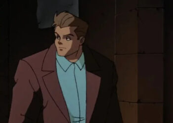 Wizard walks down a dark alleyway in Batman the Animated Series