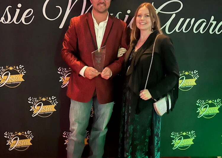 Shasta County country music singer songwriter Chad Bushnell and his wife Stephanie Bushnell attend the 11th annual Josie Music Awards at the Grand Ole’ Opry in Nashville on Nov. 2, 2025. A Red Bluff native, Chad Bushnell won Country Artist of the Year at the awards show after garnering three JMA nominations for his music.