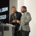 Michael B. Jordan and Ryan Coogler speak onstage during ELLE's 2025 Women in Hollywood Celebration on Nov. 17, 2025, in Los Angeles.