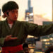 Ben Wang as Li Fong practicing his movies on a rooftop in Karate Kid: Legends
