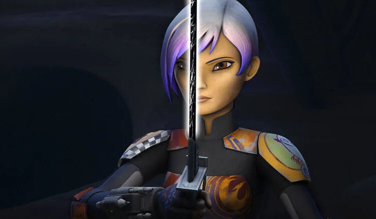 Sabine wielding the darksaber in Star Wars Rebels