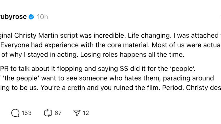 screenshot of Ruby Rose thread about Sydney Sweeney