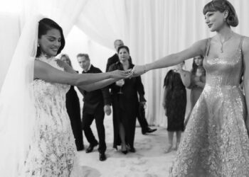 Instagram/Selena Gomez Taylor Swift and Selena Gomez at the latter's wedding in September 2025.