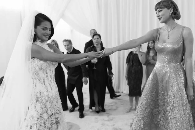 Instagram/Selena Gomez Taylor Swift and Selena Gomez at the latter's wedding in September 2025.