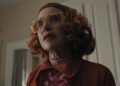 Aunt Gladys in the principal's kitchen in