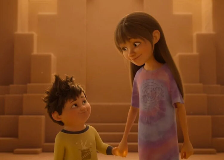 Ellliot and Stevie holding hands in sandman's castle in In Your Dreams.