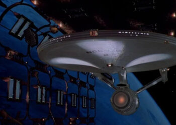 The Enterprise leaving space dock in Star Trek: The Motion Picture