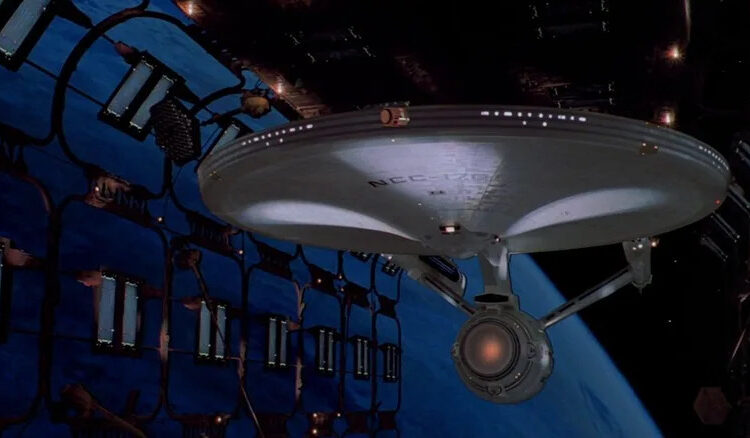 The Enterprise leaving space dock in Star Trek: The Motion Picture