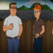 Hank Hill and his friends drinking beer outside in "King of the Hill"