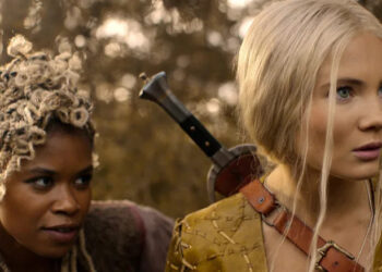 Christelle Elwin's Mistle crouching behind Freya Allan's Ciri on The Witcher