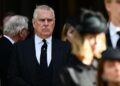 Prince Andrew at the funeral of the duchess of Kent at Westminster Cathedral, London, September 16, 2025.