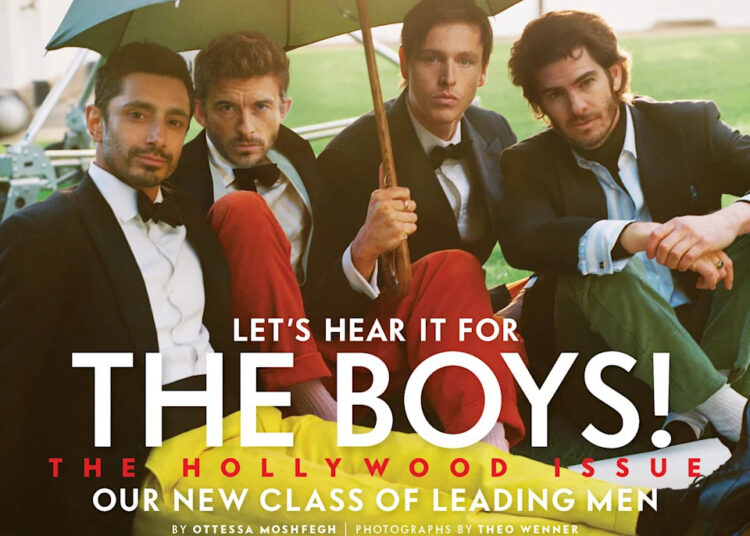 Riz Ahmed, Jonathan Bailey, Harrison Dickinson, and Andrew Garfield pose for Vanity Fair. / Theo Wenner/Vanity Fair