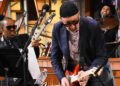 'The Late Show with Stephen Colbert' and musical guest Pete Townshend during Wednesday’s November 12, 2025 show. (Photo: Scott Kowalchyk ©2025 CBS Broadcasting Inc.)