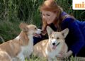 Andrew's ex-wife Sarah Ferguson with Queen Elizabeth's two corgis - Sandy and Muick.