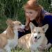 Andrew's ex-wife Sarah Ferguson with Queen Elizabeth's two corgis - Sandy and Muick.
