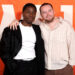 David Jonsson (left) and Cooper Hoffman pose at a special screening of "The Long Walk" in Hollywood.