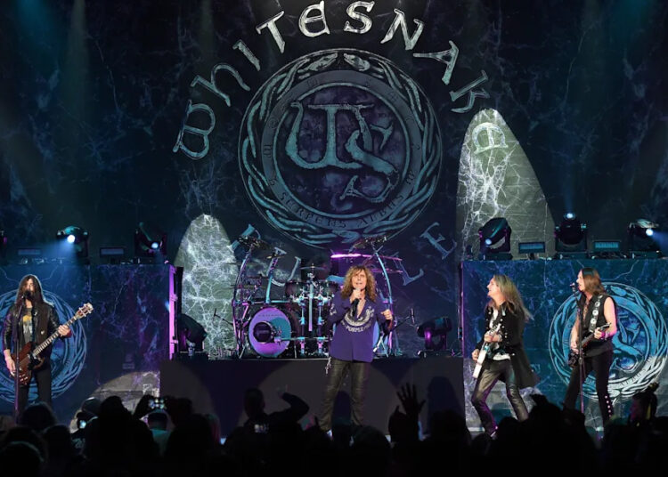 Bassist Michael Devin, singer David Coverdale and guitarists Joel Hoekstra and Reb Beach of Whitesnake perform at The Joint inside the Hard Rock Hotel & Casino on June 4, 2015, in Las Vegas,