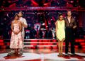 Balvinder Sopal & Julian Caillon and Vicky Pattison & Kai Widdrington on Strictly Come Dancing, stood next to each other in the ballroom.