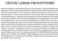 A vanity card from Bookie season 1 where Chuck Lorre complains about no one reading his vanity cards