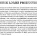 A vanity card from Bookie season 1 where Chuck Lorre complains about no one reading his vanity cards