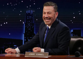 Disney/Randy Holmes Jimmy Kimmel hosting his show on Nov. 4, 2025