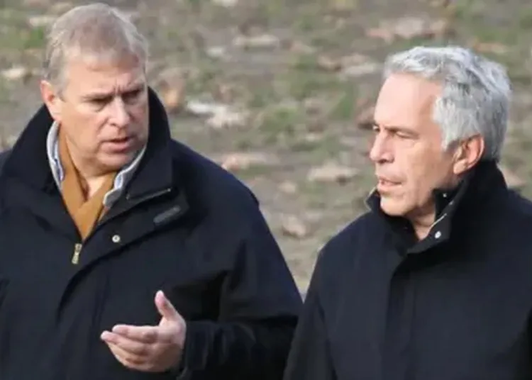 Prince Andrew (L) and Jeffrey Epstein in New Yorks Central Park, New York, US. (Photo via News Syndication)