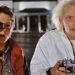 Marty and Doc Brown watch the DeLorean in Back to the Future