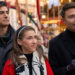 Siblings Dylan, Cal, and Emory are at a crossroads in their lives and have drifted apart. To help, their parents plan a family Christmas river cruise visiting Germany and Austria. Photo: Brandon Routh, Eden Sher, Jonathan Bennett Credit: ©2025 Hallmark Media/Photographer: Adriana Yankulova