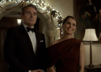 Rufus Sewell as Hal Wyler, Keri Russell as Kate Wyler in 'The Diplomat' Season 3 Episode 8