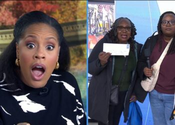 Sheinelle Jones surprised by old friends Ms. Barbara Turner and daughter Kennedy on third hour of 'Today,' NBC, November 25, 2025.