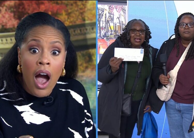 Sheinelle Jones surprised by old friends Ms. Barbara Turner and daughter Kennedy on third hour of 'Today,' NBC, November 25, 2025.