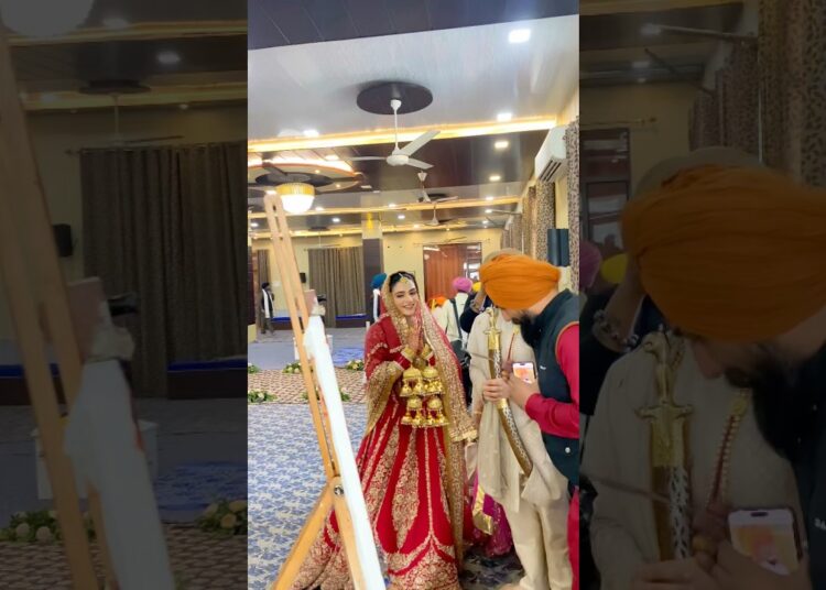 Lakh Khushan…☺️🙏|#art #wedding #artist #sikh #marriage #painting #paint