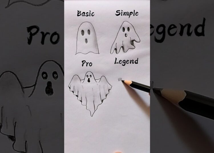 How To Draw Ghost 👻😲//#youtubeshorts #trending #art #viral #artist #artshorts #satisfying