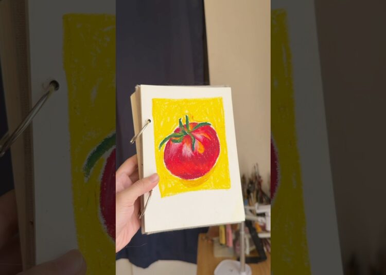 Why are tomatoes so fun to draw? 🍅 #oilpastel #artist #art #artph
