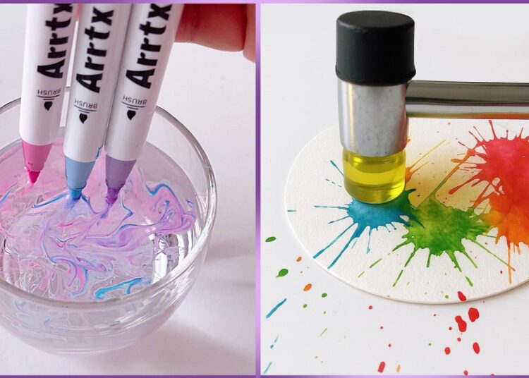 12 watercolor painting Ideas for Beginners || Easy Creative Art Hacks When You’re Bored || painting