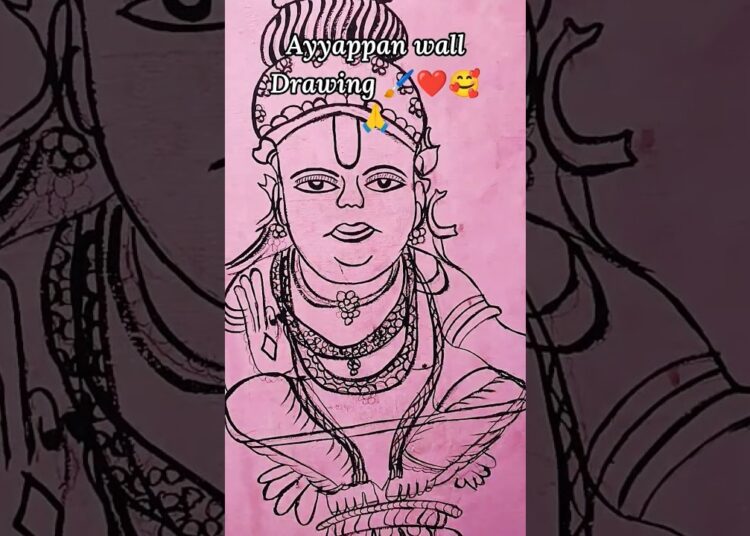 Ayyappan Wall Drawing 🎧🖌️❤️#art#artist#easy art#trendingshorts#goviral #explorepage #viralvideo