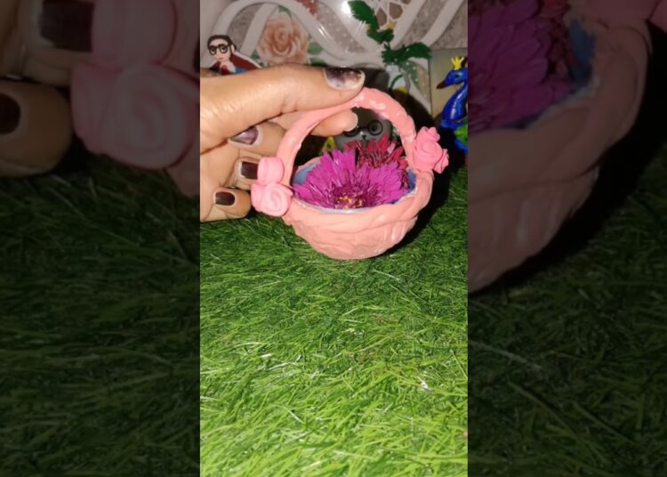 DIY mini basket 🧺 #youtube #diy #viral #craft #shorts #trending #artist #youtuber #clay #ytshorts
