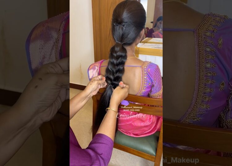 Hairstyle Tutorial Thirumeni makeup artist Coimbatore 8220350899 #trending #coimbatore #wedding