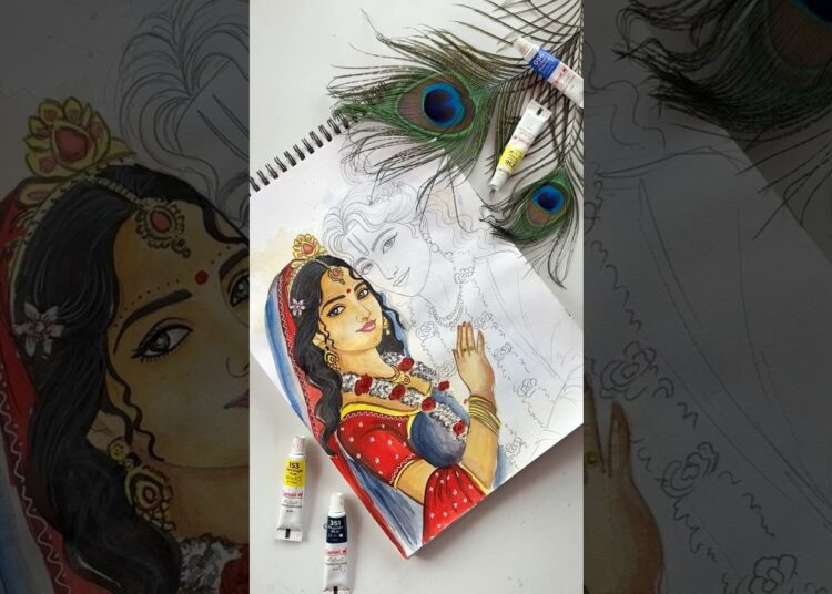 Radha Krishna drawing 🥰#art #radhakrishna #krishna #youtubeshorts #ytshorts